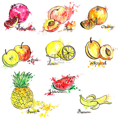 手绘的水果